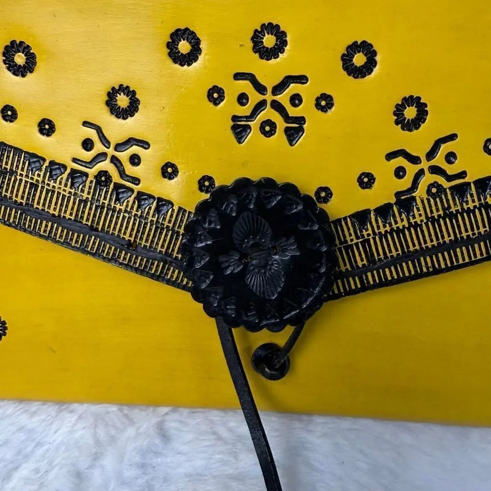 austerbags Handmade and hand-painted Sofia mustard